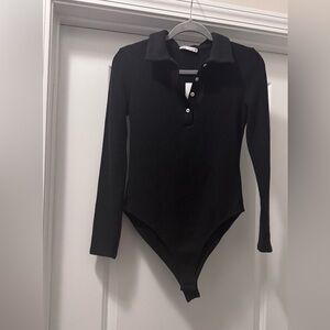 Zara Black Long Sleeve Bodysuit